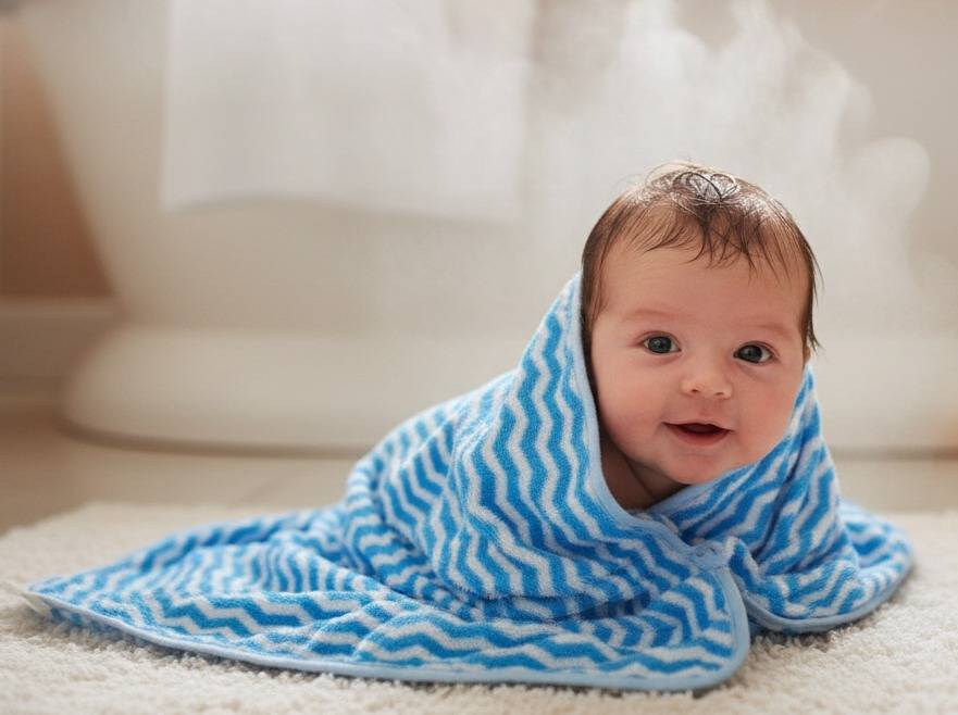 Soft Blue Zigzag Pattern Baby Bath Towel – Blue Kaibee (photo 1 of 4) – KaiBee