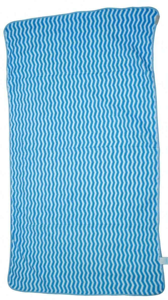 Soft Blue Zigzag Pattern Baby Bath Towel – Blue Kaibee (photo 3 of 4) – KaiBee