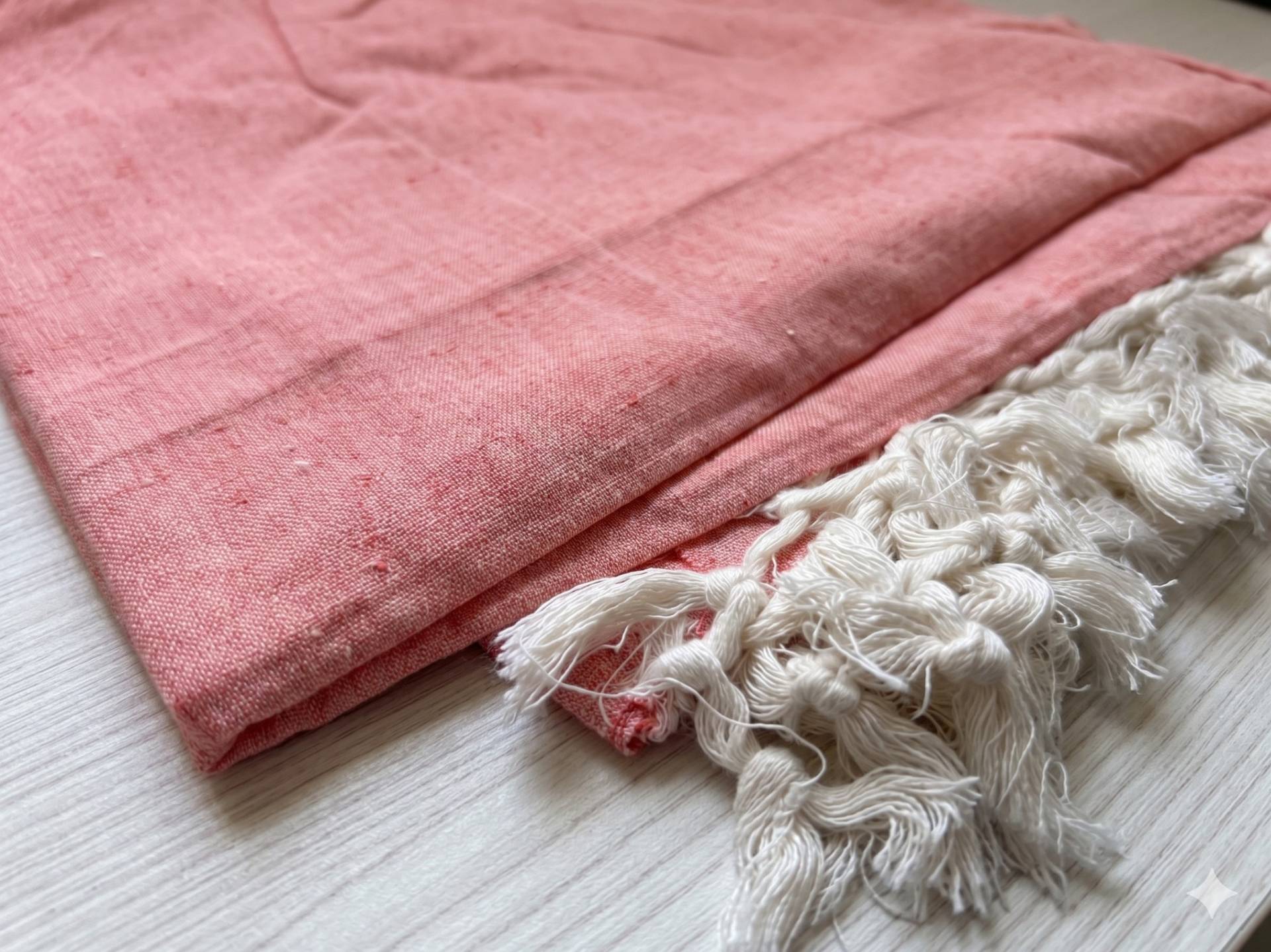 Premium Cotton Shawl Peach Color – Peach Kaibee (photo 2 of 3) – KaiBee