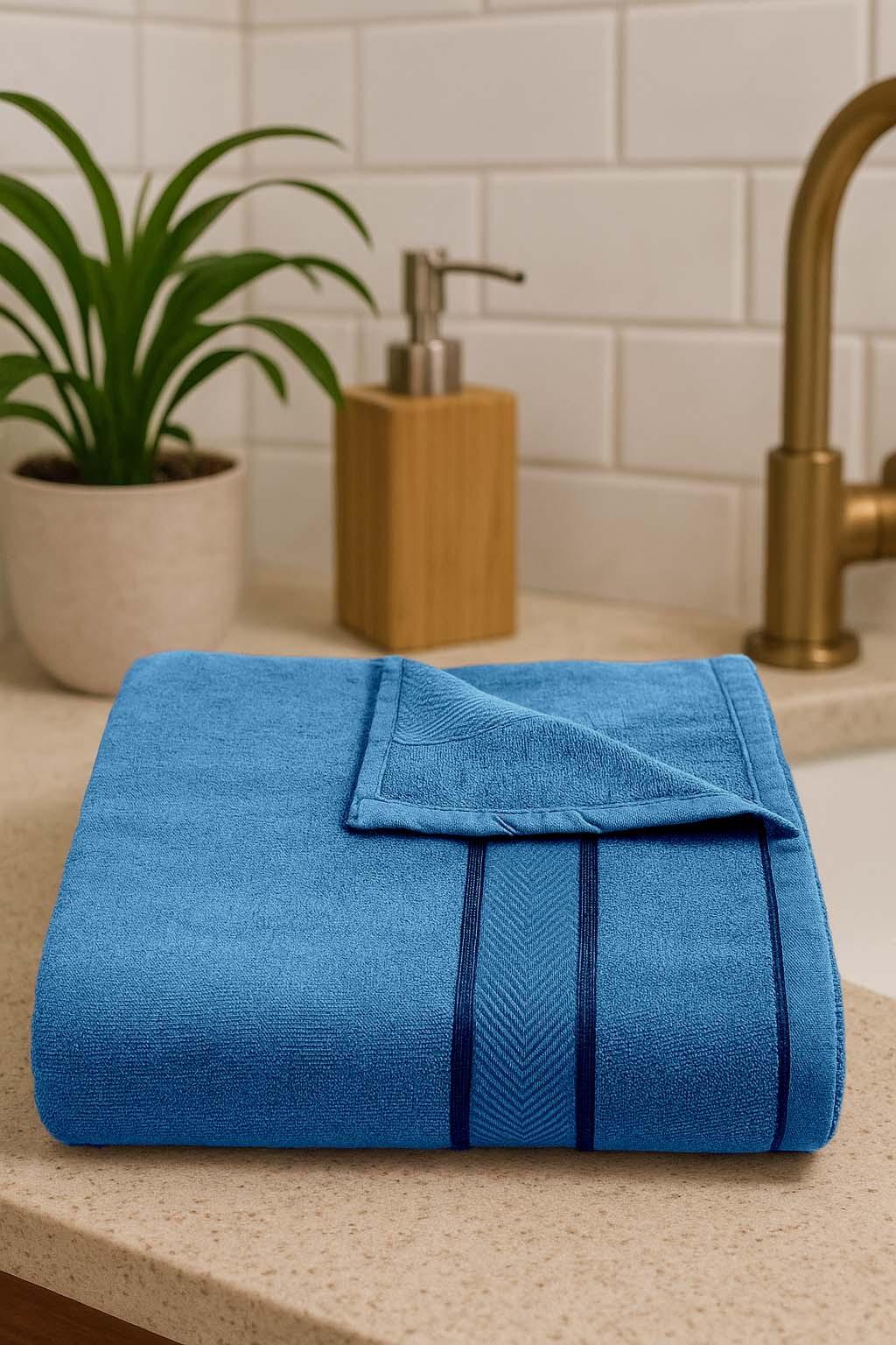 Ultra Soft Blue Bamboo Bath Towel