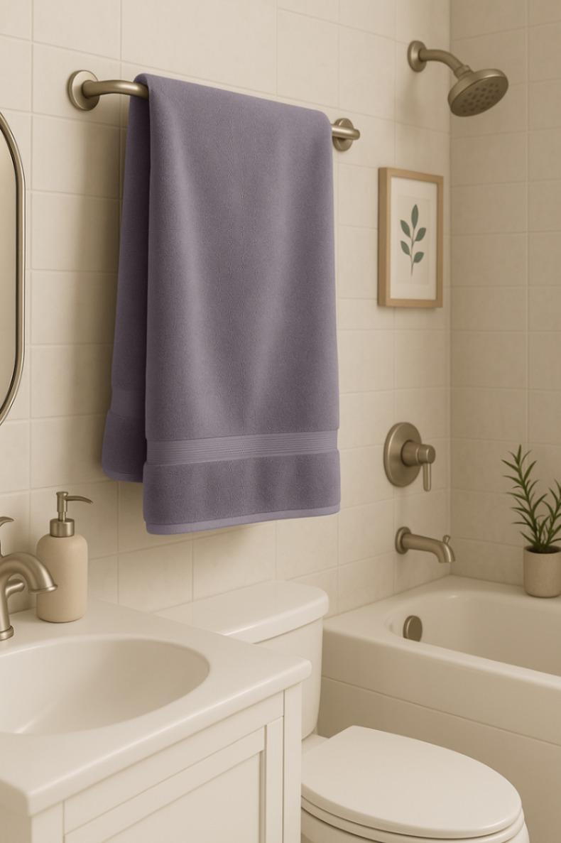 Gray Cotton Bath Towel