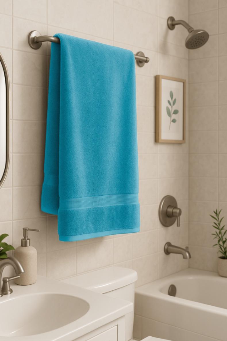 Water Blue Cotton Bath Towel