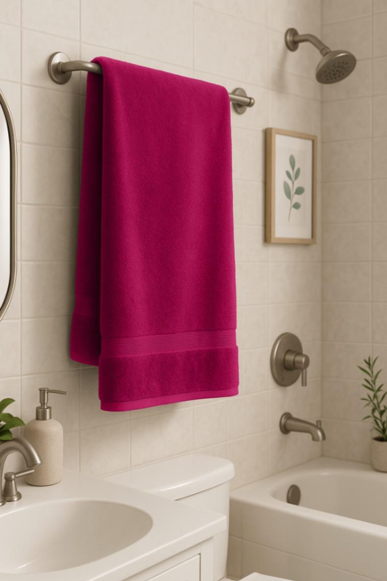 Red Cotton Bath Towel