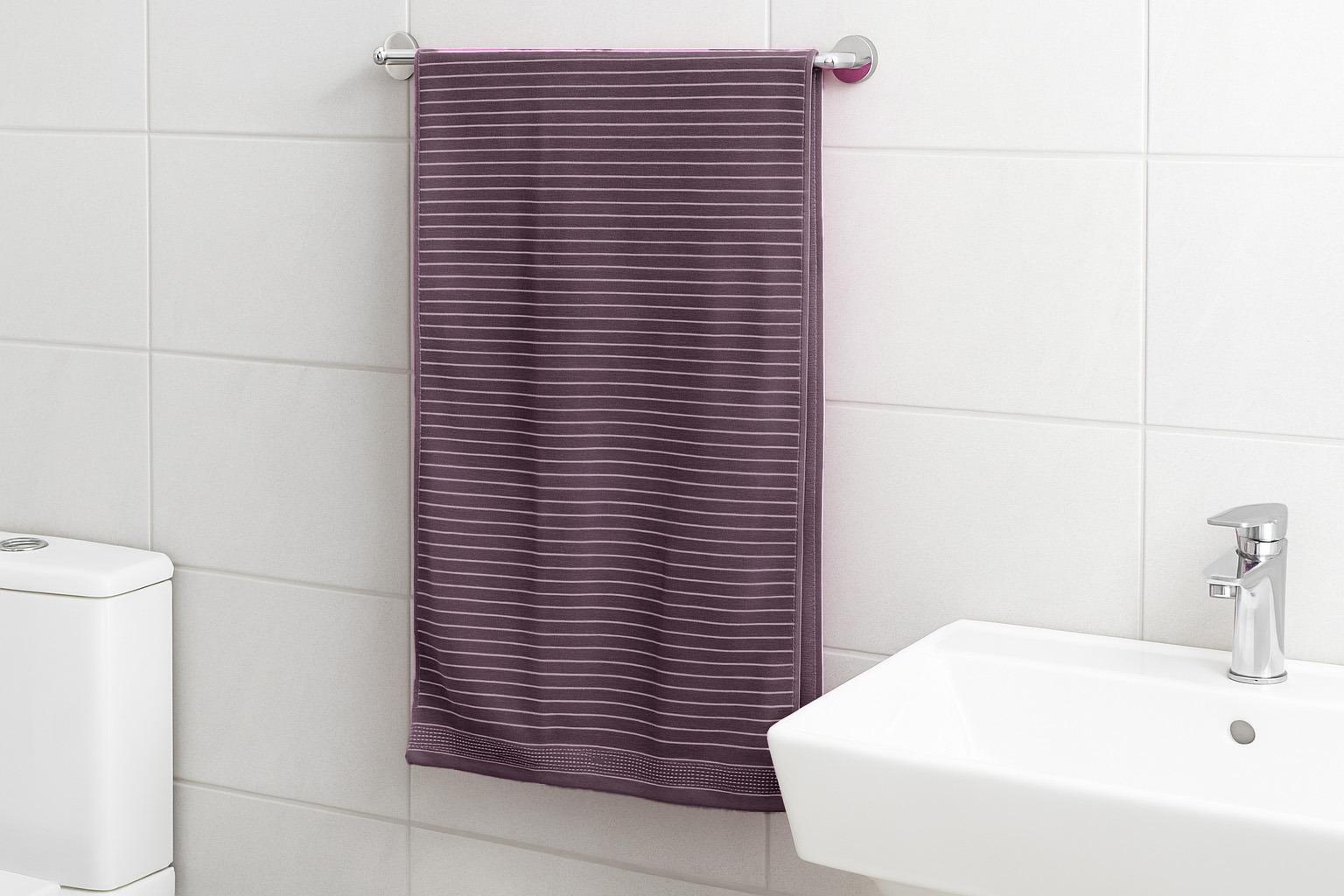 Striped Brown Cotton Bath Towel