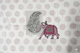Ivory Elephant Motif Ethnic Cotton Bedsheet Set – Ivory Kaibee (photo 2 of 4) – KaiBee