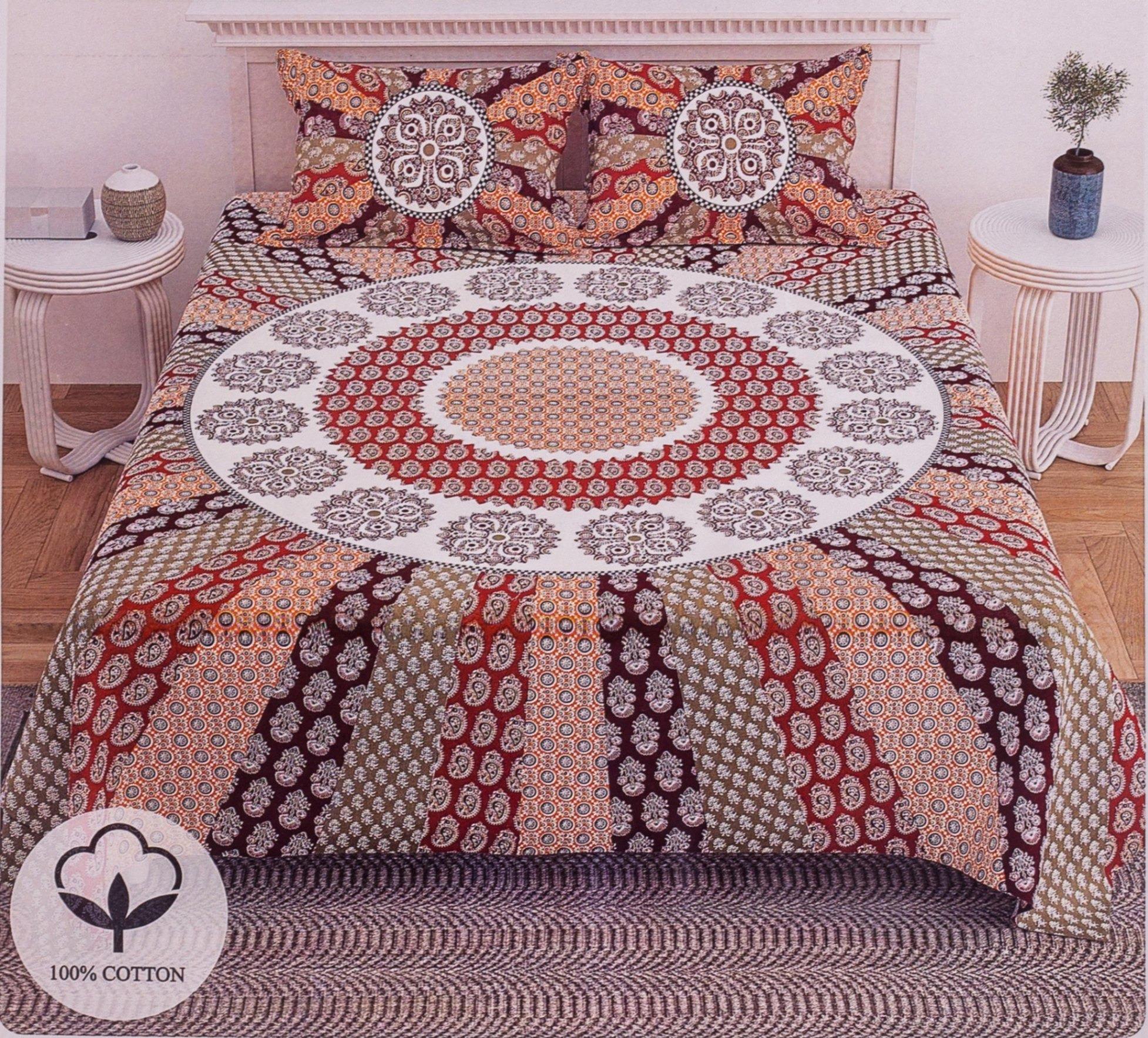 Mandala Multicolor Printed Bedsheet