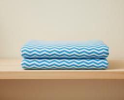 Soft Blue Zigzag Pattern Baby Bath Towel – Blue Kaibee (photo 4 of 4) – KaiBee
