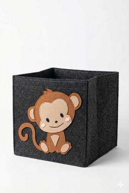 Monkey Print Fabric Storage Organizer – black Kaibee (photo 1 of 3) – KaiBee