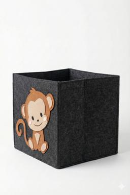 Monkey Print Fabric Storage Organizer – black Kaibee (photo 2 of 3) – KaiBee
