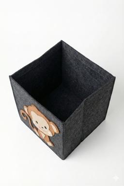 Monkey Print Fabric Storage Organizer – black Kaibee (photo 3 of 3) – KaiBee