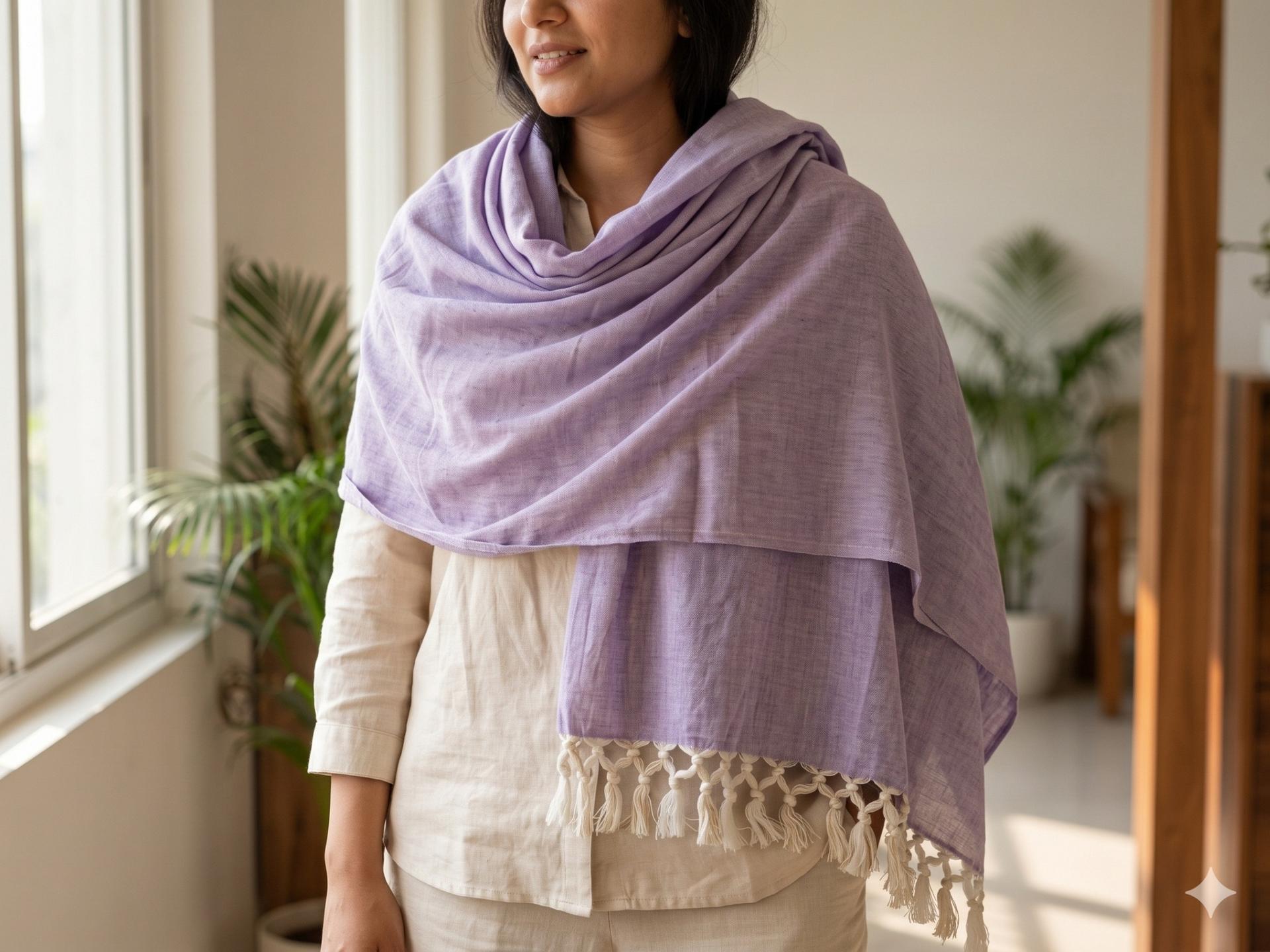 Premium Cotton Shawl Lavender Color