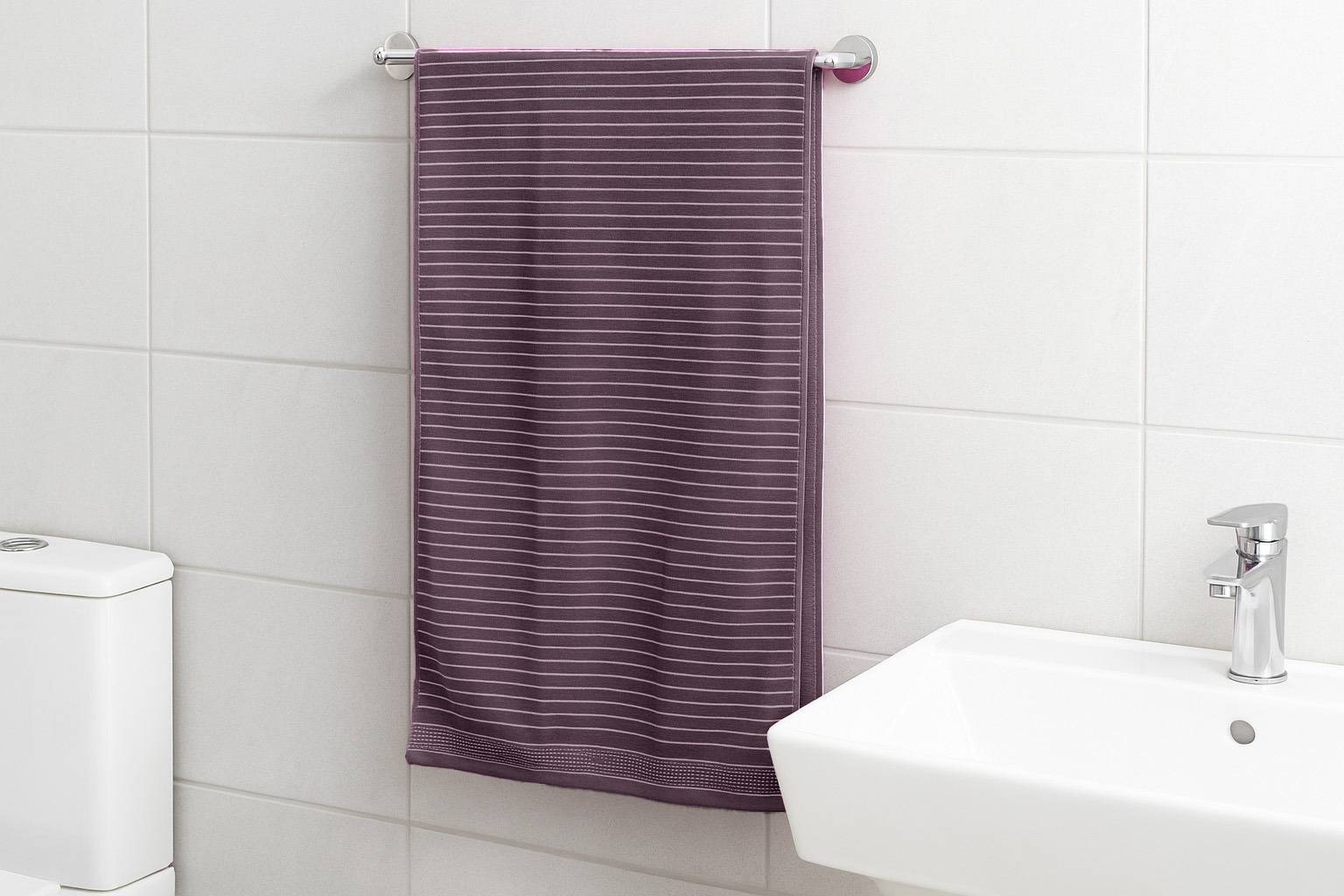 Striped Brown Cotton Bath Towel – Kaibee (photo 1 of 4) – KaiBee