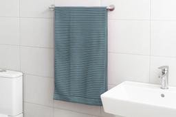 Striped Turquoise Cotton Bath Towel – Kaibee (photo 1 of 4) – KaiBee