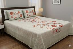 Floral Bedsheet with Ethnic Motifs – mix Kaibee (photo 1 of 3) – KaiBee