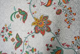 Floral Bedsheet with Ethnic Motifs – cyan & gray Kaibee (photo 2 of 3) – KaiBee