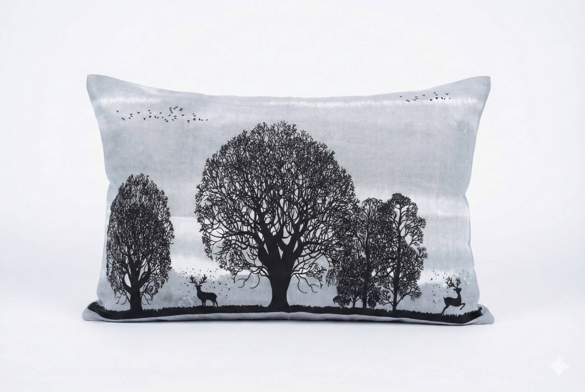 Bedsheet with Tree Silhouette & Floral Print – gray Kaibee (photo 3 of 3) – KaiBee