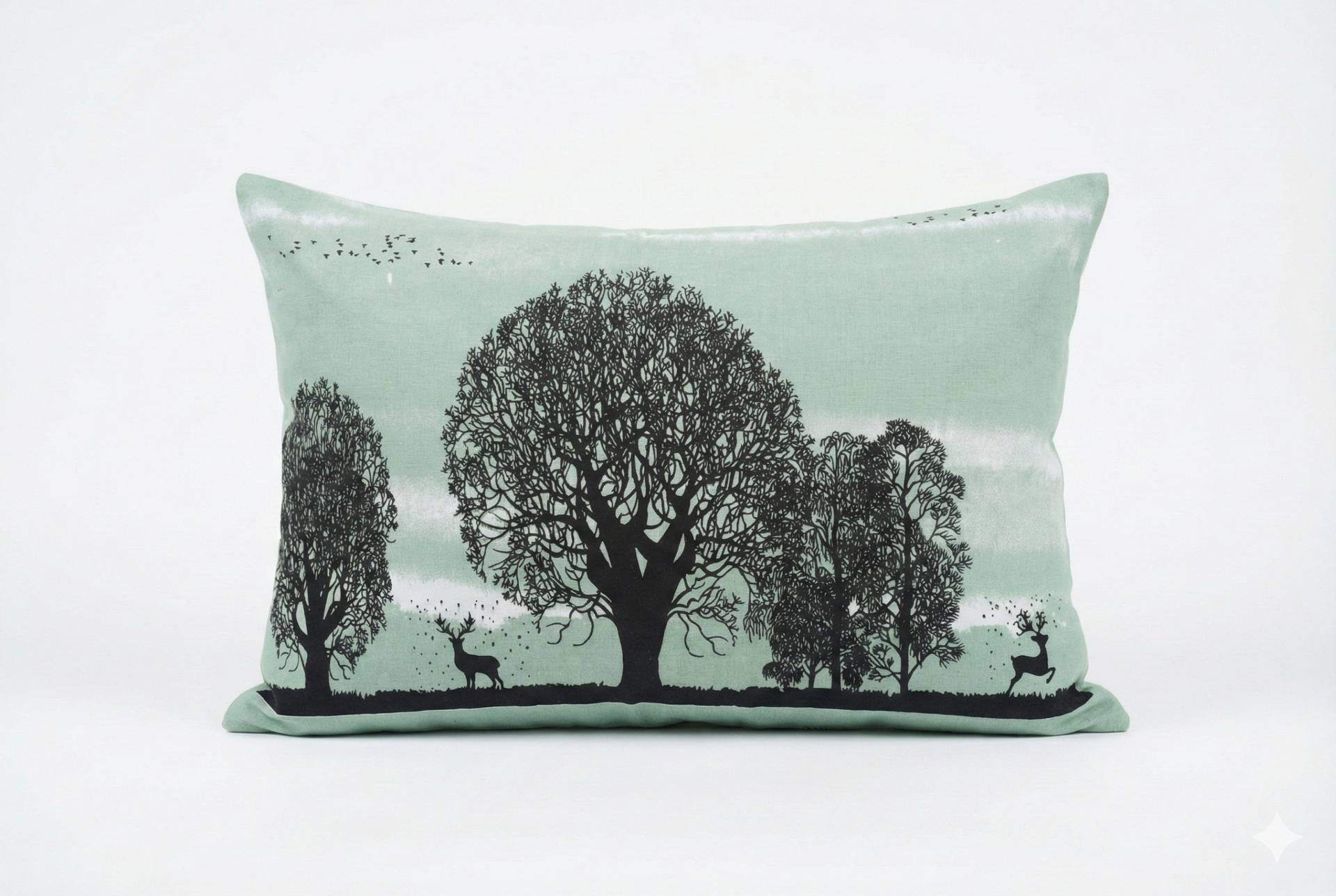 Bedsheet with Tree Silhouette & Floral Print – light green Kaibee (photo 3 of 3) – KaiBee