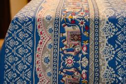 Bedsheet with Elephant & Floral Motifs – Blue Kaibee (photo 3 of 3) – KaiBee