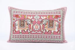 Bedsheet with Elephant & Floral Motifs – Pink Kaibee (photo 2 of 3) – KaiBee