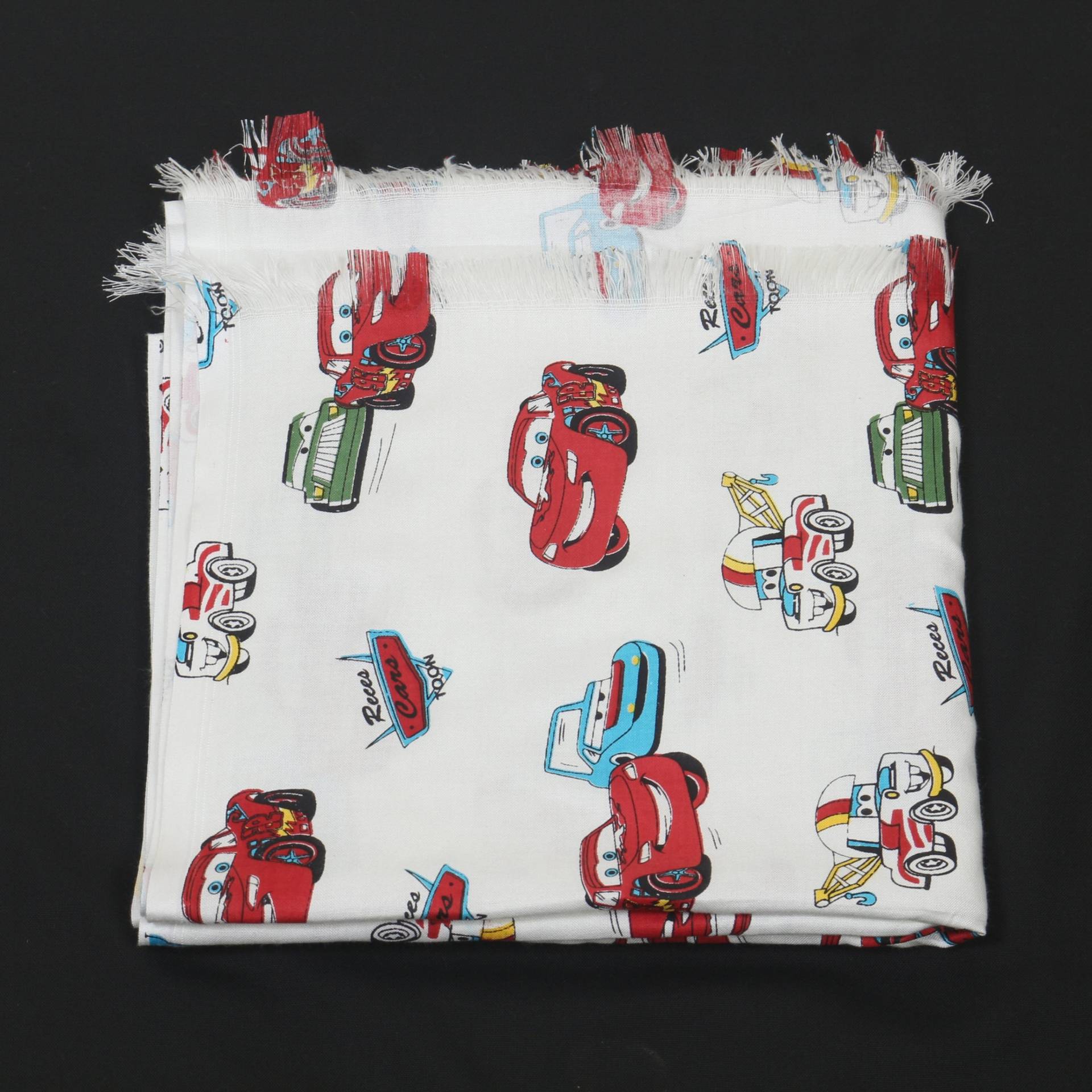 Printed Cotton Shawl With Cars – White Kaibee (photo 2 of 2) – KaiBee