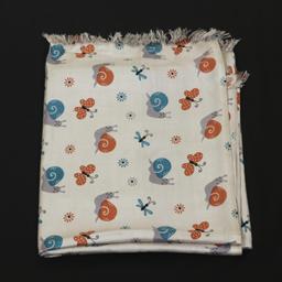 Printed Cotton Shawl With Butterfly – White Kaibee (photo 2 of 2) – KaiBee