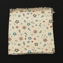 Printed Cotton Shawl With Flowers – White Kaibee (photo 2 of 2) – KaiBee