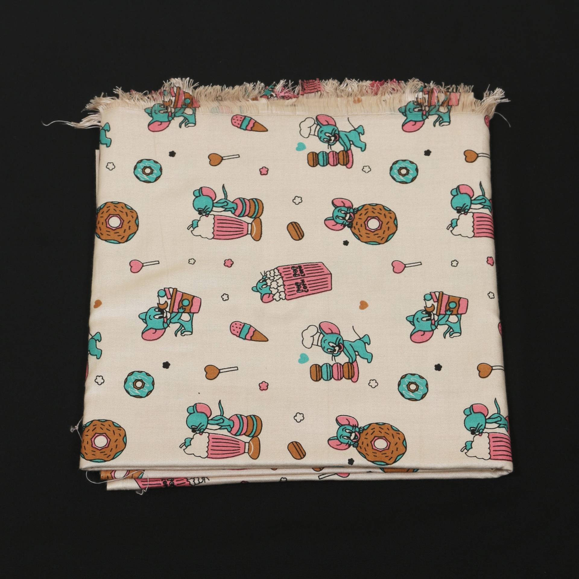 Printed Cotton Shawl With Jerry – White Kaibee (photo 2 of 2) – KaiBee