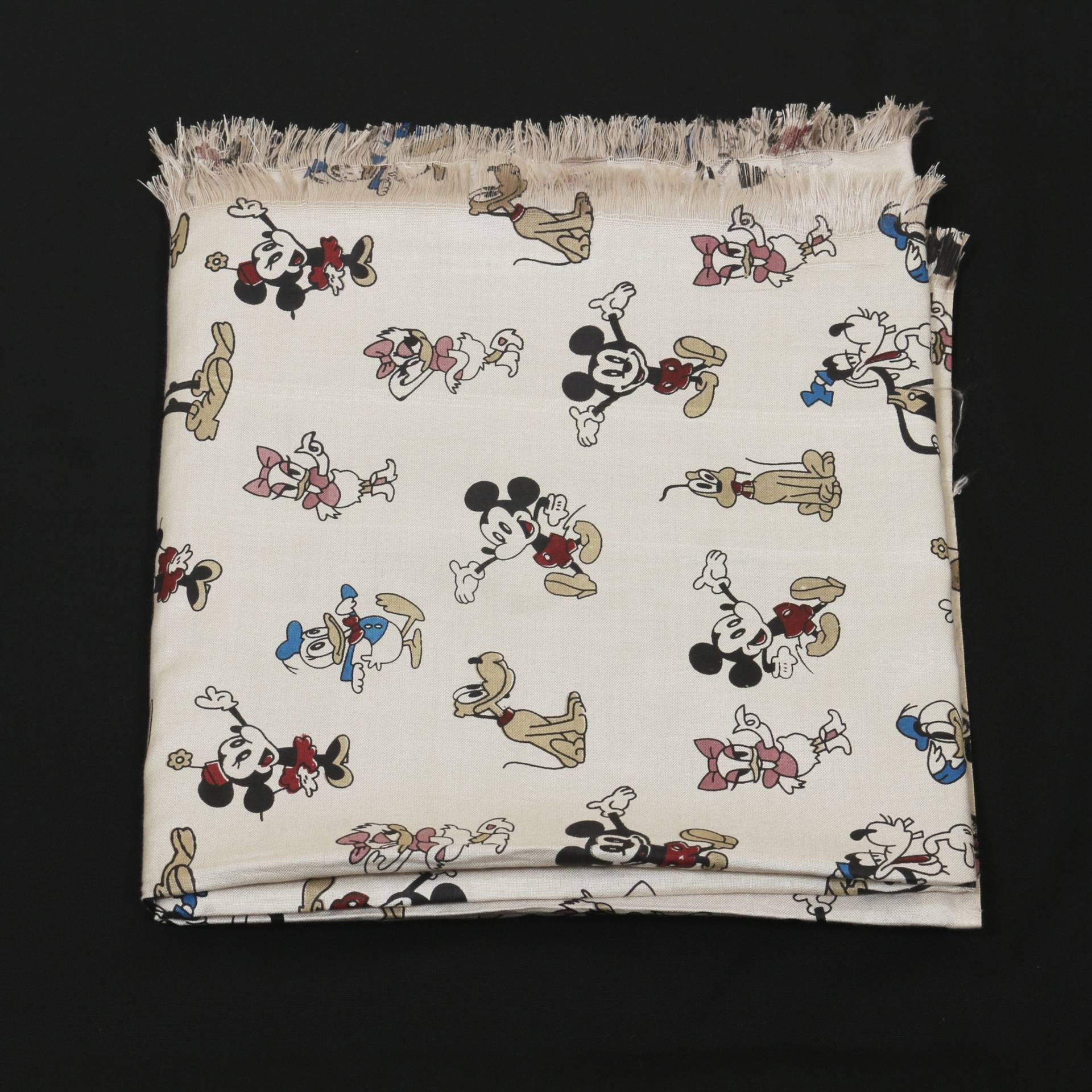 Printed Cotton Shawl With Mickey – White Kaibee (photo 2 of 2) – KaiBee