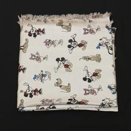 Printed Cotton Shawl With Mickey – White Kaibee (photo 2 of 2) – KaiBee