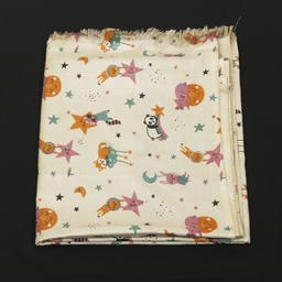 Printed Cotton Shawl With Panda – White Kaibee (photo 2 of 2) – KaiBee