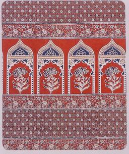 Floral Arch Print King Size Cotton Bedsheet – Maroon Kaibee (photo 2 of 2) – KaiBee