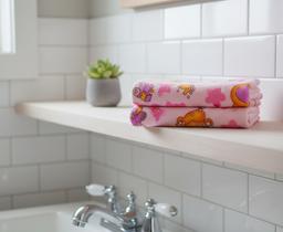 Soft Pink Cartoon Print Baby Bath Towel – Pink Kaibee (photo 3 of 3) – KaiBee