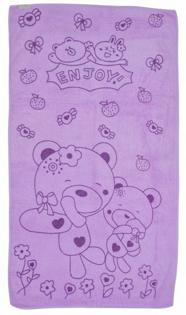 Purple Cartoon Print Soft Baby Bath Towel – Purple Kaibee (photo 3 of 3) – KaiBee