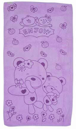 Purple Cartoon Print Soft Baby Bath Towel – Purple Kaibee (photo 3 of 3) – KaiBee