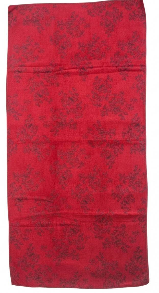 Soft Red Floral Print Baby Bath Towel – Red Kaibee (photo 3 of 3) – KaiBee
