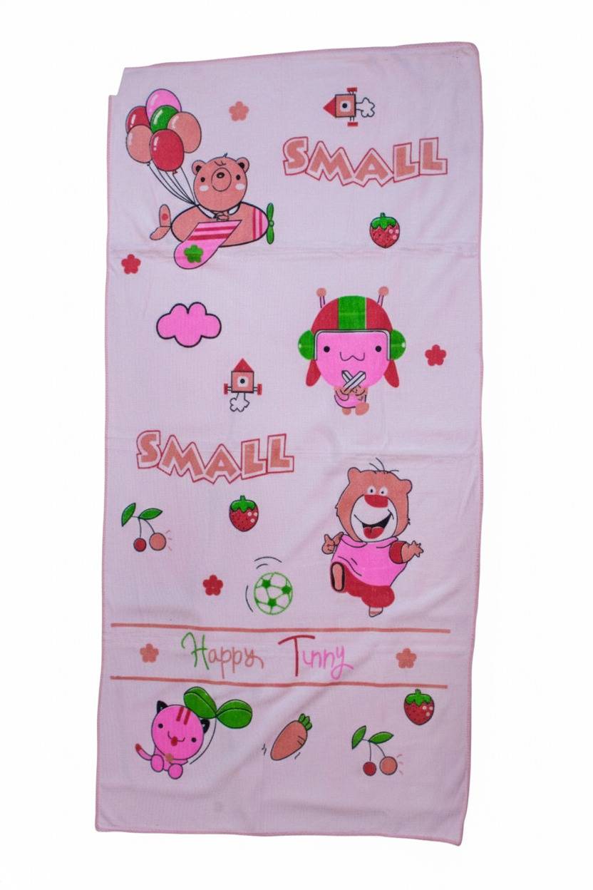 Pink Happy Tunny Cartoon Baby Bath Towel – Pink Kaibee (photo 3 of 3) – KaiBee