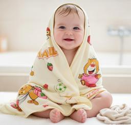 Yellow Happy Tunny Cartoon Baby Bath Towel – Yellow Kaibee (photo 1 of 3) – KaiBee