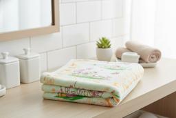 Cute Bunny and Bird Garden Print Baby Bath Towel – Yellow Kaibee (photo 2 of 3) – KaiBee