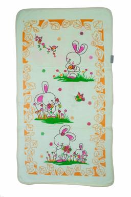Cute Bunny and Bird Garden Print Baby Bath Towel – Yellow Kaibee (photo 3 of 3) – KaiBee