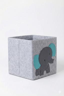 Elephant Print Fabric Laundry Storage Organizer – gray Kaibee (photo 2 of 3) – KaiBee