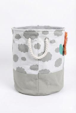 Lion Applique Fabric Laundry Storage Basket – gray Kaibee (photo 2 of 3) – KaiBee