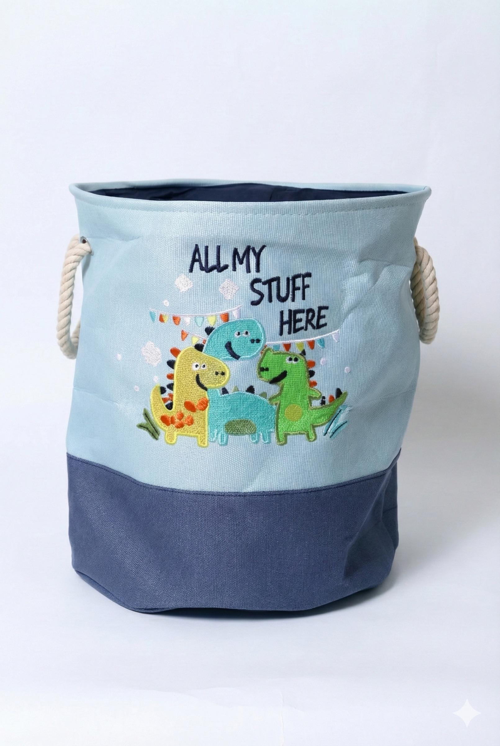 Dinosaur Print Fabric Laundry Bag with Rope Handles