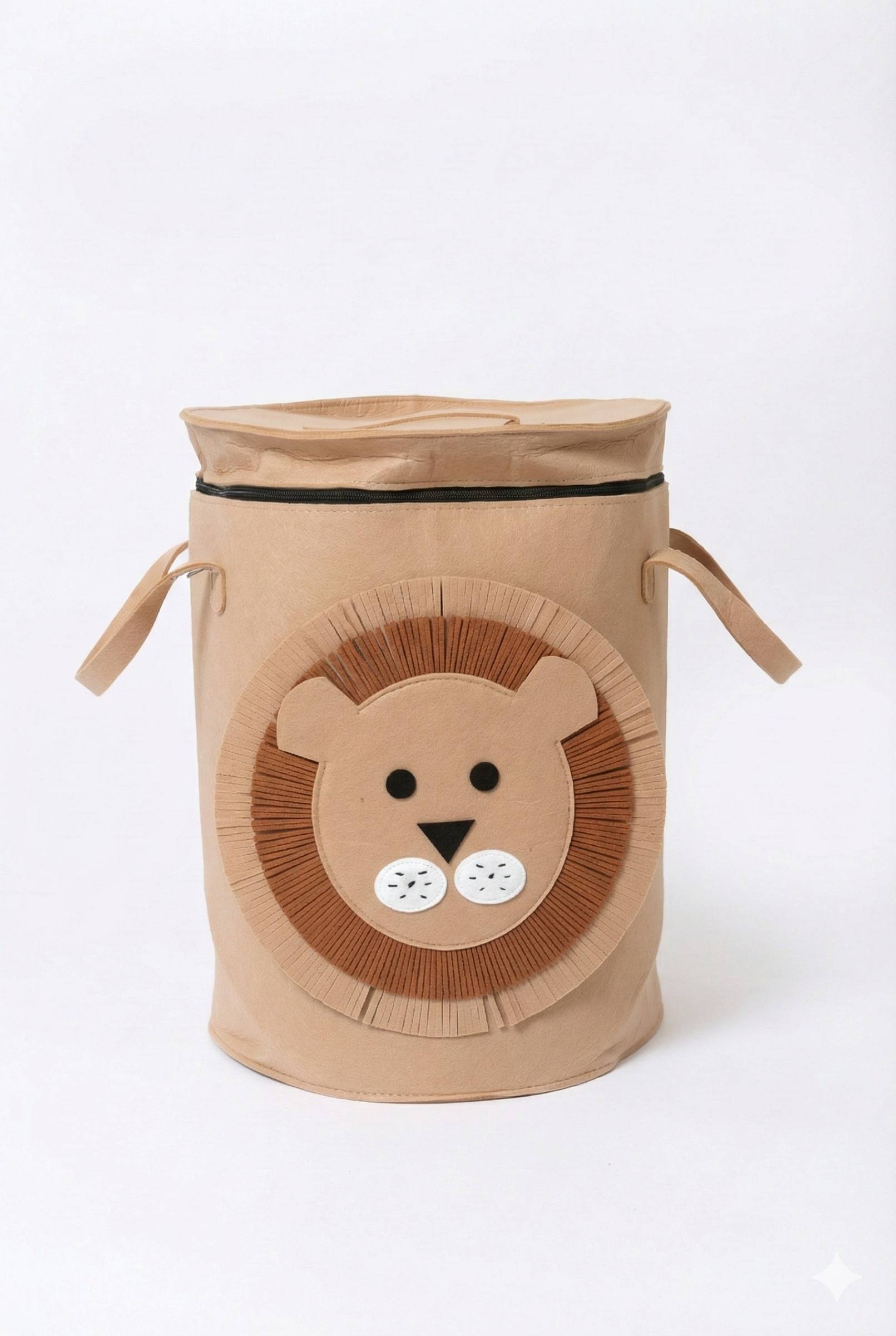 Lion Face Fabric Laundry Bag with Zip Closure – beige Kaibee (photo 1 of 3) – KaiBee