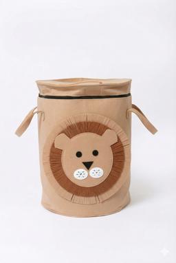 Lion Face Fabric Laundry Bag with Zip Closure – beige Kaibee (photo 1 of 3) – KaiBee