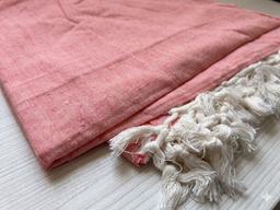 Premium Cotton Shawl Peach Color – Peach Kaibee (photo 2 of 3) – KaiBee
